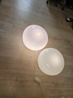 Twee ronde witte bol lampen met dimmer, Ophalen