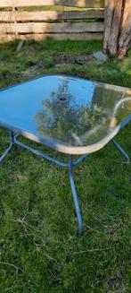Tuin tafel met mat glazen blad, Ophalen, Rechthoekig, Aluminium