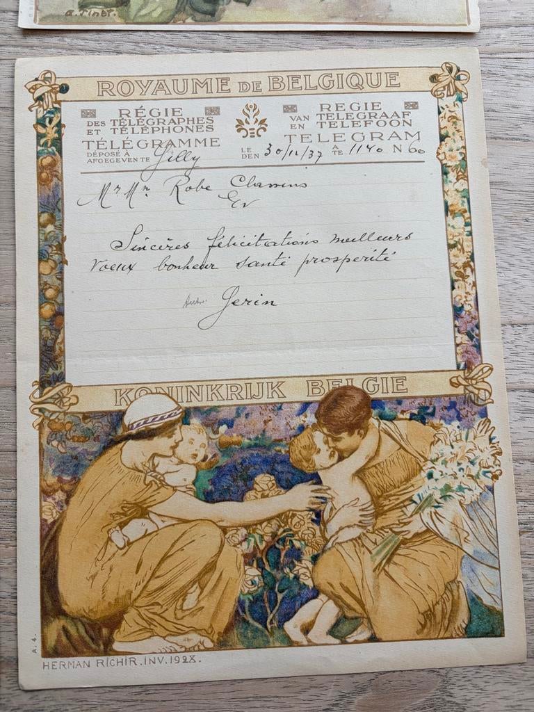 Oude telegrammen uit België, Verzamelen, Tijdschriften, Kranten en Knipsels, Ophalen of Verzenden, 1920 tot 1940, Buitenland, Knipsel(s)