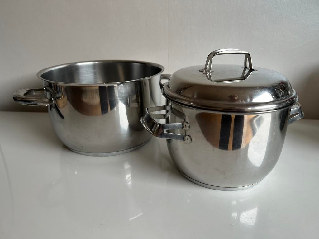 Set van 2 Fins Design Iittala Hackman RVS Kookpan 2,5 en 5 L, Huis en Inrichting, Keuken | Potten en Pannen, Kookpan of Snelkookpan