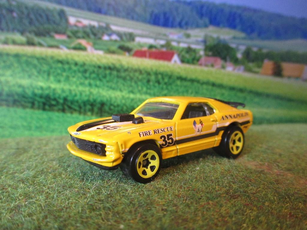 1970 Ford Mustang Mach 1 Hot Wheels Fire Resque Annapolis, Hobby en Vrije tijd, Modelauto's | Overige schalen, Ophalen of Verzenden