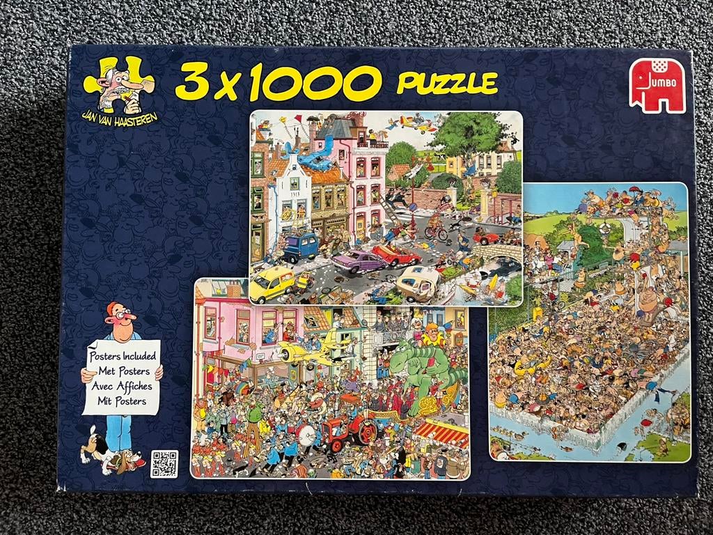 3x legpuzzel Jan van Haasteren, Ophalen, 500 t/m 1500 stukjes, Zo goed als nieuw