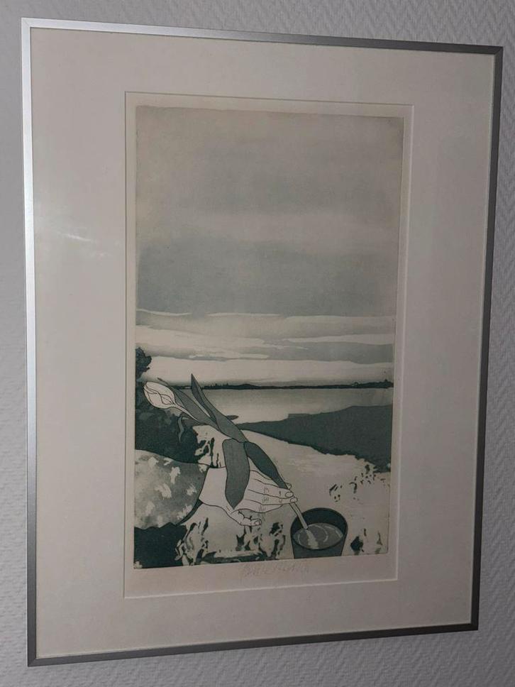 Kunstwerk ets Sjoerd Bakker - 100 jaar Albert Heijn Jubileum, Antiek en Kunst, Kunst | Litho's en Zeefdrukken, Ophalen