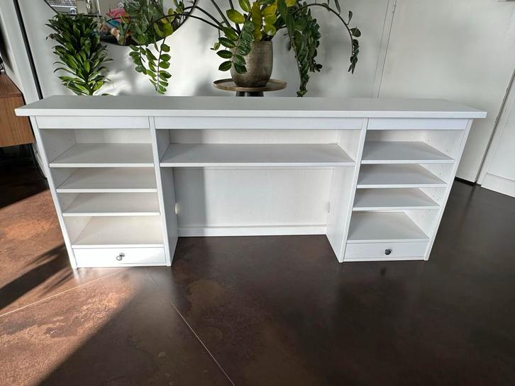 Bovenzijde IKEA Hemnes bureau - Wit, Huis en Inrichting, Bureaus, Gebruikt, Overige typen, IKEA, Scandinavisch, Hout, Wit, Opbergruimte