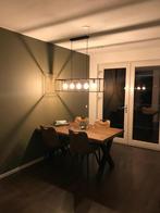 Mangohout eettafel X-poot, 150 tot 200 cm, Ophalen of Verzenden, Zo goed als nieuw, 150 tot 200 cm