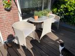 Wicker tuinset met glazen blad, Gebruikt, Wicker, Stoel, Tuinset