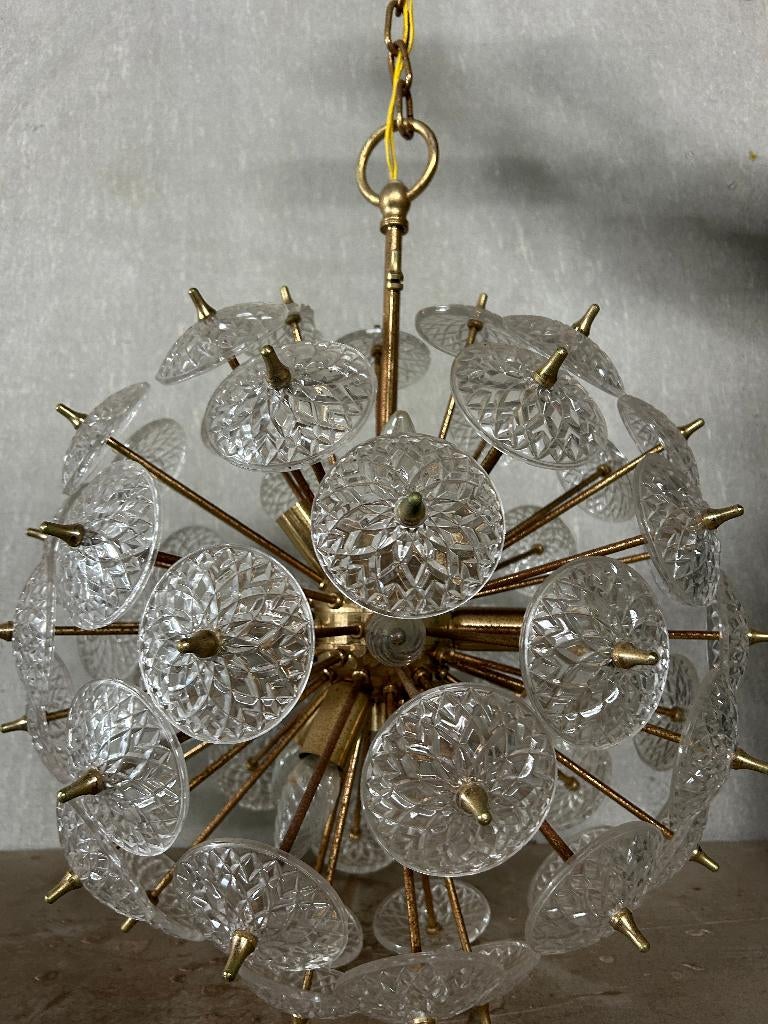 Val Saint Lambert kristal sputnik hanglamp - opknapper, Ophalen, Gebruikt, Glas, Minder dan 50 cm