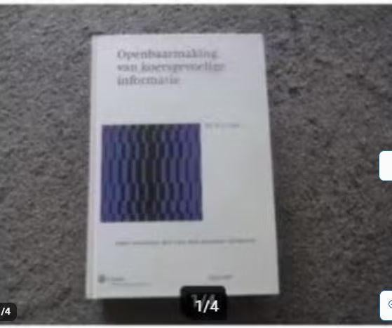Openbaarmaking van koersgevoelige informatie Hoff, Ophalen of Verzenden, Zo goed als nieuw, Geld en Beleggen
