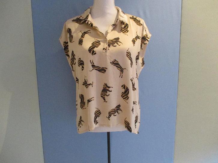 Geisha top maat L / 40, Kleding | Dames, Tops, Zo goed als nieuw, Maat 38/40 (M), Beige, Korte mouw, Verzenden