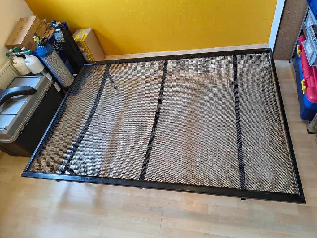 Bed, spiraalbodem 200x140, Ophalen, Gebruikt, Zwart, Tweepersoons