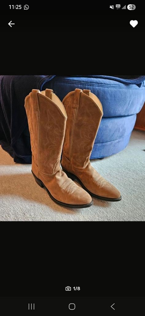 Bruine suède western laarzen 44, Ophalen of Verzenden, Bruin, Boots