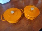 Combekk gietijzeren pannetjes oranje 12cm, Ophalen of Verzenden, Zo goed als nieuw, Gietijzer, Koekenpan of Braadpan