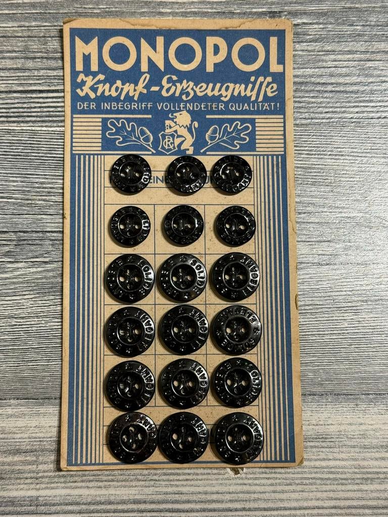 Complete set Duitse Monopol knopen ww2, Verzamelen, Ophalen of Verzenden, Landmacht, Duitsland, Kleding of Schoenen