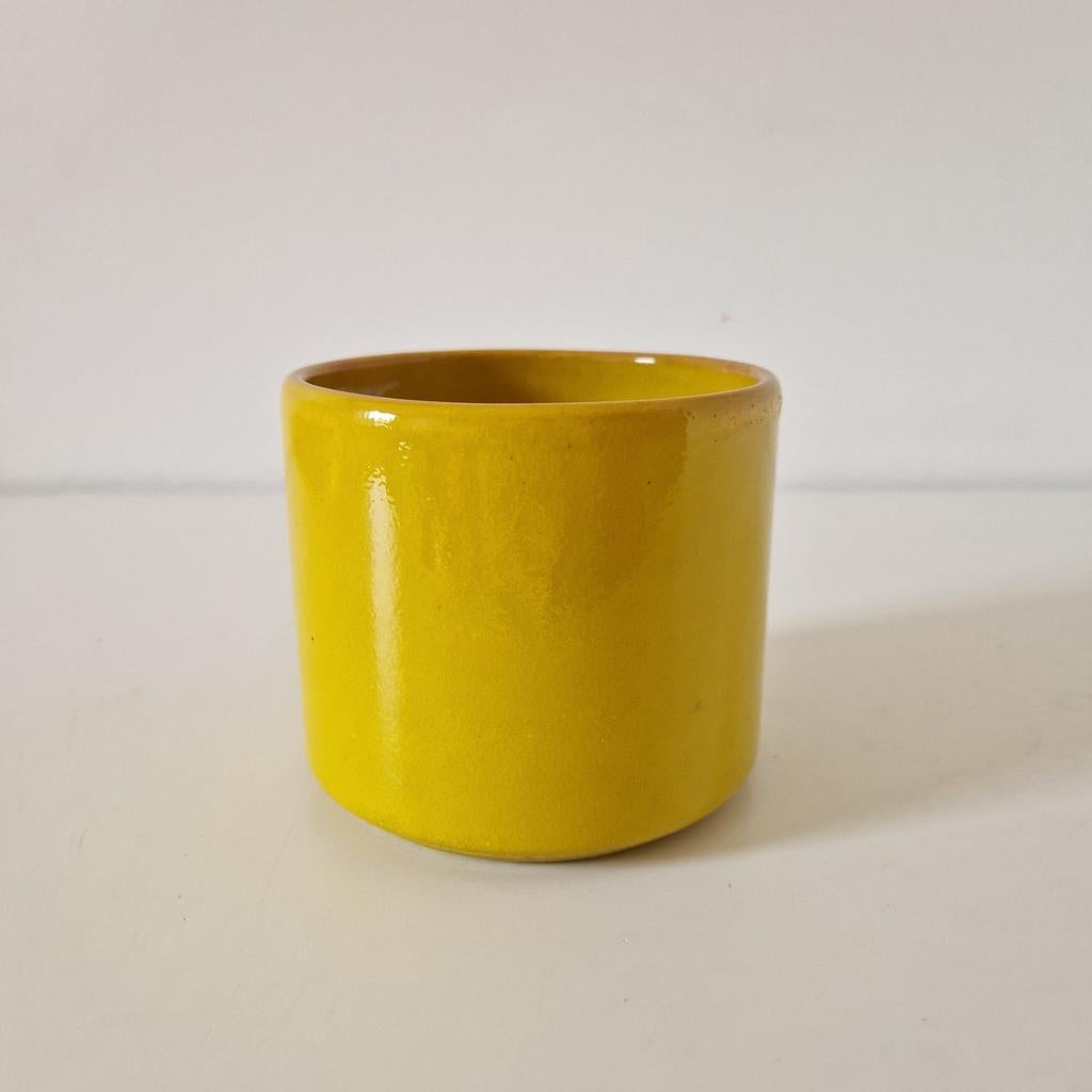 60's vintage bloempot Adco gele bloempot, Ophalen of Verzenden, Huis en Inrichting