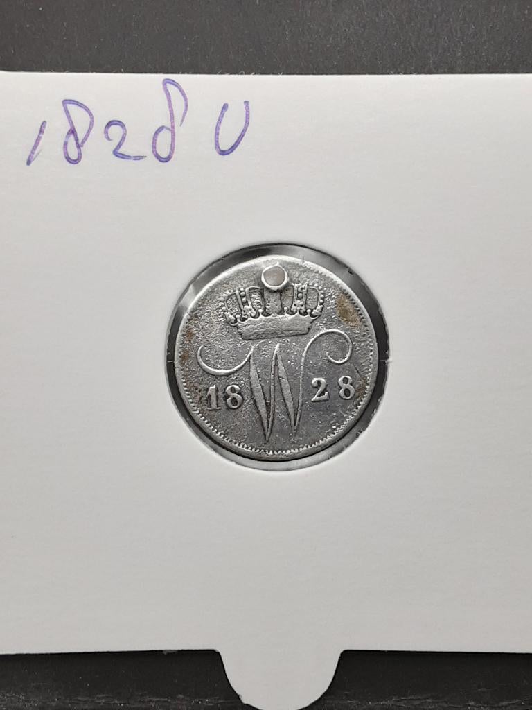 10 cent 1828 U Koning Willem I, Zilver, Ophalen of Verzenden, 10 cent, Koning Willem I
