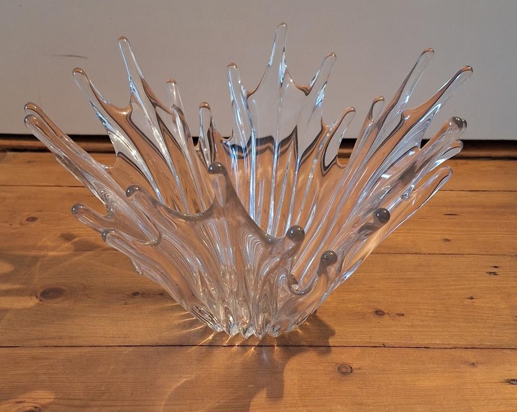 Mooie vintage glazen fruitschaal, Ophalen, Rond, Glas