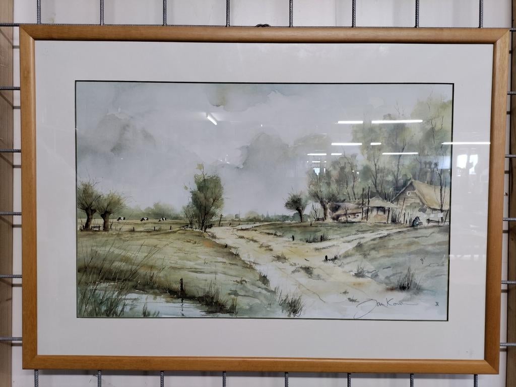 Giclée van Jan Kooistra - Landschap met boerderij, Ophalen