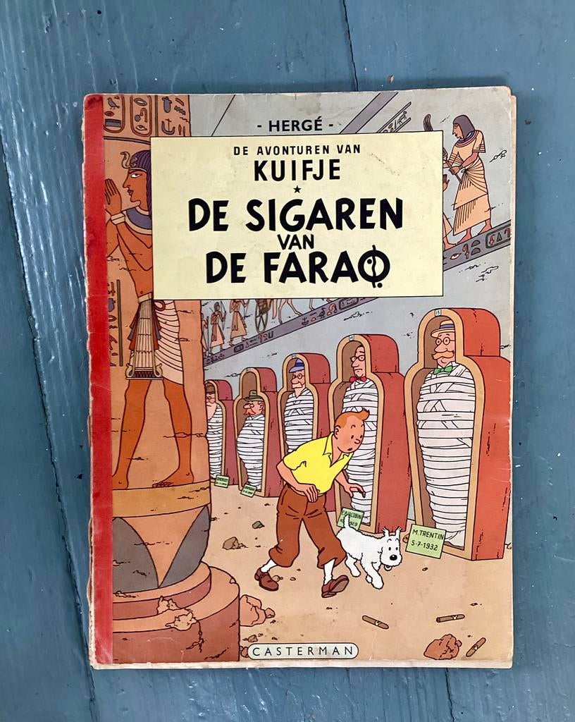 Kuifje ‘de Sigaren van de Farao’,, vintage, Boeken, Stripboeken, Eén stripboek, Ophalen of Verzenden, Gelezen