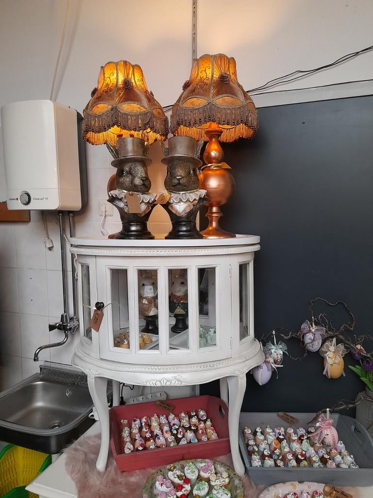 Witte brocante thee tafel, Ophalen of Verzenden