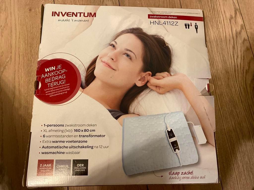 Inventum 1-persoons zwakstroom deken HNL4112Z, Nieuw, Ophalen of Verzenden, Deken of Dekbed, Overige kleuren