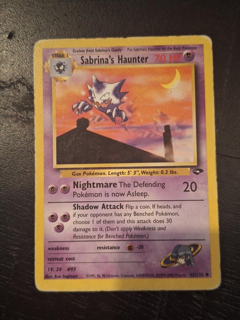 Sabrina's Haunter Pokémon kaart (Engels, 1999), Ophalen of Verzenden, Gebruikt, Losse kaart