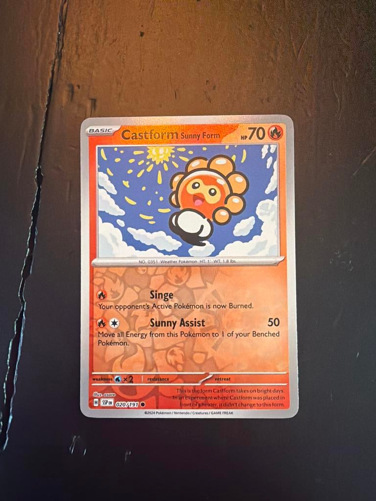 Castform Sunny Form #20 reverse holo- Pokémonkaart, Ophalen of Verzenden, Zo goed als nieuw, Losse kaart