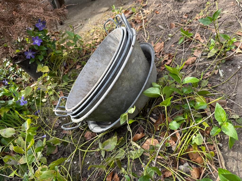 Vintage zinken plantenbakken, Ophalen, Overige materialen, Gebruikt, Minder dan 30 cm