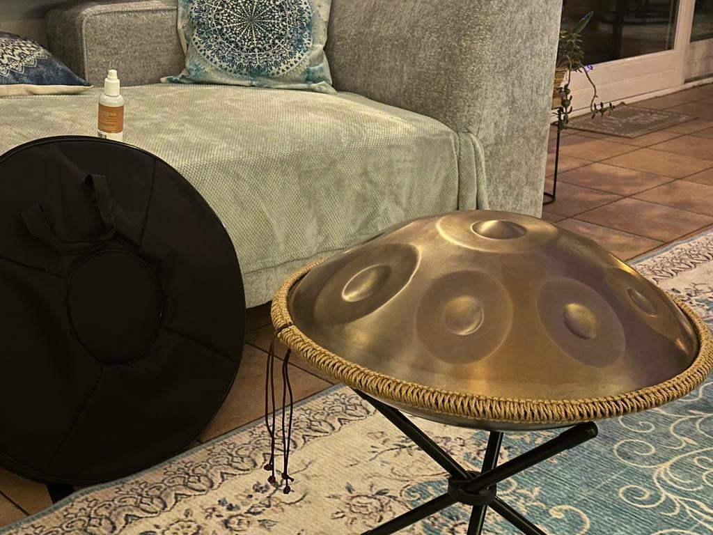 RVS Handpan met hoes en beschermingsmiddel, 9 noten, Muziek en Instrumenten, Ophalen of Verzenden, Gebruikt, Melodische percussie