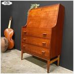 Vintage Deens teak secretaire, Poul Volther Bureau Kast, Ophalen, Gebruikt, Nb, Nb