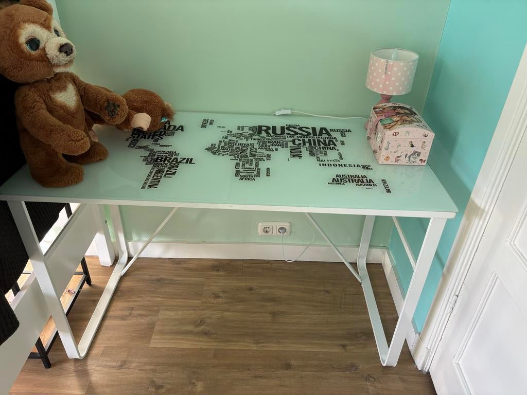 Vida XL bureau met wereldkaart, Ophalen, Overige typen, Gebruikt, Overige merken