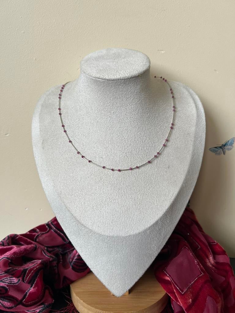 Robijn facet Sterling zilver beschermt liefde passie uniek, Sieraden, Tassen en Uiterlijk, Kettingen, Nieuw, Verstelbaar, Ophalen of Verzenden