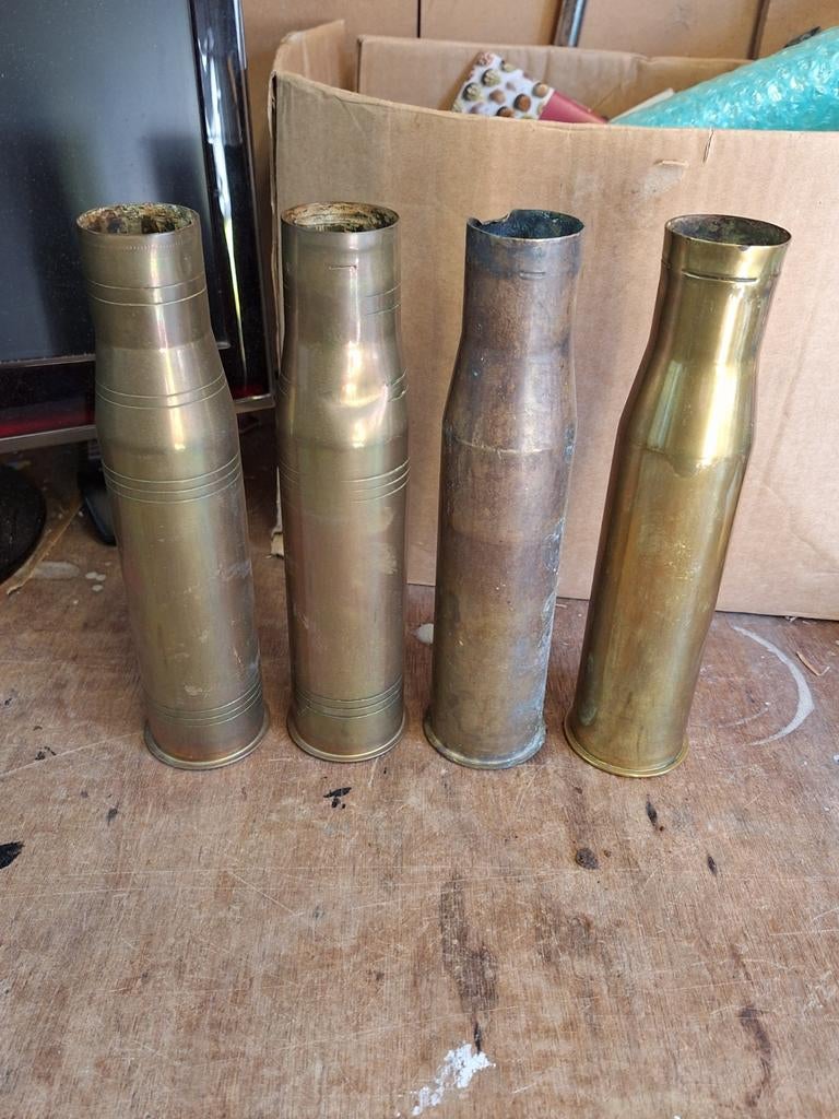 Oude lege WO2 USA 37mm m16 hulzen jaren 40 Stuart tank, Ophalen of Verzenden, Amerika, Hulzen of Bodemvondsten