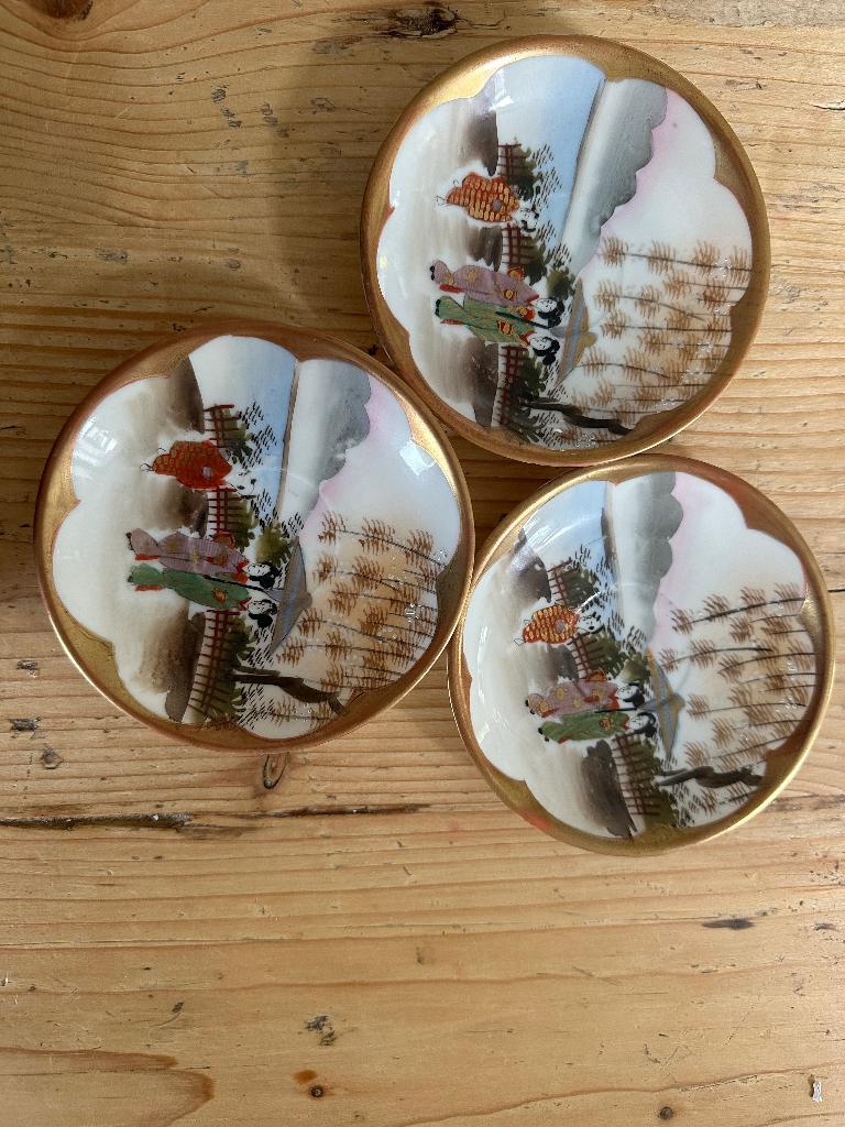 Kutani plates 6 stuks antiek, Antiek en Kunst, Antiek | Porselein, Ophalen