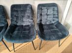 4 velvet eetkamerstoelen, Ophalen, Zwart, Vier