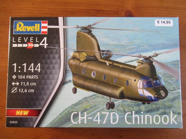 CH-47D Chinook (Revell 1/144), Hobby en Vrije tijd, Modelbouw | Vliegtuigen en Helikopters, Nieuw, Helikopter, 1:144 tot 1:200