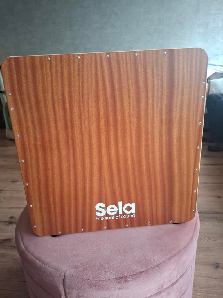 Sela Cajon - Donkerbruin/Lichtbruin Eiken - 45x45 cm, Muziek en Instrumenten, Percussie, Ophalen of Verzenden, Gebruikt, Overige soorten