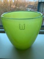 Groene kristallen glazen vaas mondgeblazen, Antiek en Kunst, Ophalen of Verzenden