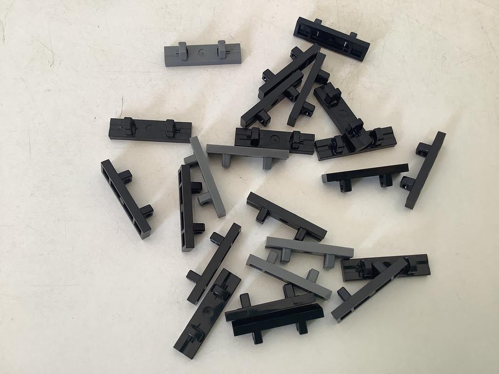 Lego scharnier tegel 1x4 met 2 vingers bovenop (7), Ophalen of Verzenden, Gebruikt, Losse stenen, Lego