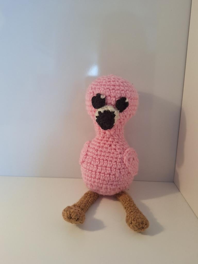 Gehaakte flamingo knuffel, Ophalen of Verzenden, Nieuw, Overige typen