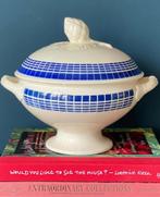 Badonviller Wagram soep terrine blauw wit gestreept, Ophalen of Verzenden, Zo goed als nieuw