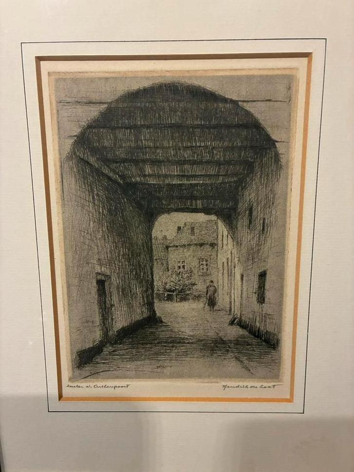 Prachtige etsen van Hendrik de Laat - 3 stuks, Antiek en Kunst, Kunst | Etsen en Gravures, Ophalen of Verzenden