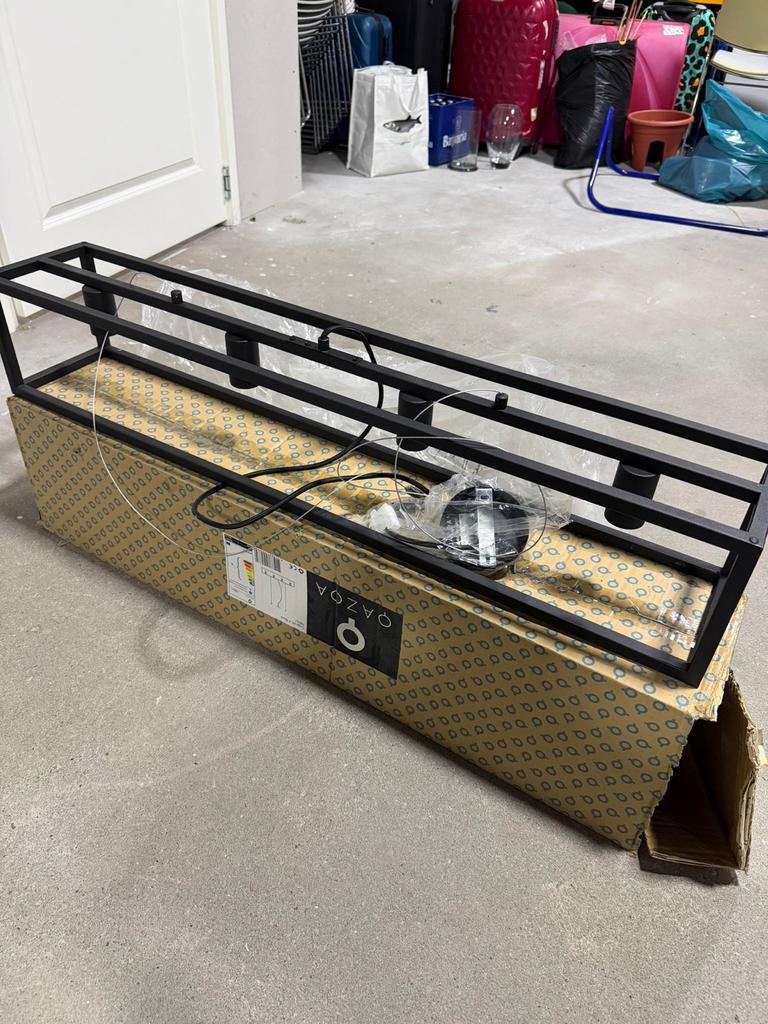 Qazqa Cage HL 4 Black hanglamp, Ophalen, Nieuw, Metaal, Minder dan 50 cm