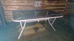 Tafel met glasplaat, Tuin en Terras, Tuintafels, Ophalen, Zo goed als nieuw, Rechthoekig, Wicker