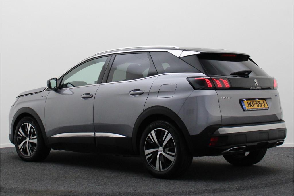 Peugeot 3008 1.6 HYbrid 225 GT Panoramadak, ACC, Camera, App, Zwart, Leder en Stof, Bedrijf, Hybride Elektrisch/Benzine