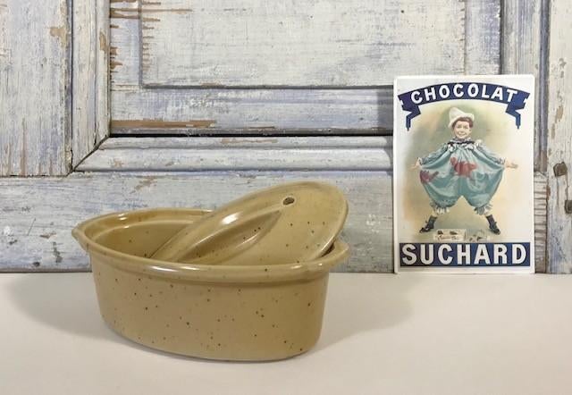 Digoin Sarreguemines paté terrine mosterd kleurig spikkeltje