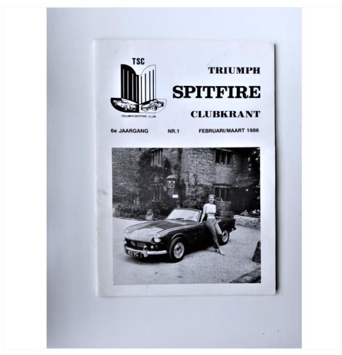 triumph spitfire clubblad nr.1 uit 1986, Boeken, Ophalen of Verzenden, Zo goed als nieuw, Overige merken, TSC