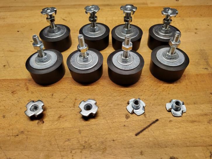 M6 of M8 Luidspreker Stelvoeten + Inserts of Inslagmoeren, Audio, Tv en Foto, Luidsprekers, Nieuw, Front, Rear of Stereo speakers