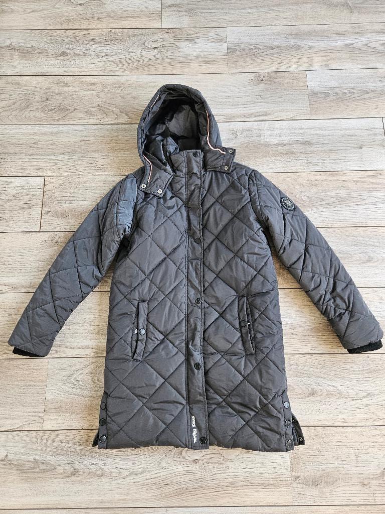 grijze gewatteerde middellange jas WE mt 170-176 twv 70,00, Kinderen en Baby's, Kinderkleding | Maat 170, WE, Meisje, Ophalen of Verzenden