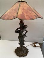 Antieke tafellamp met beeld van vrouw, Antiek en Kunst, Ophalen of Verzenden