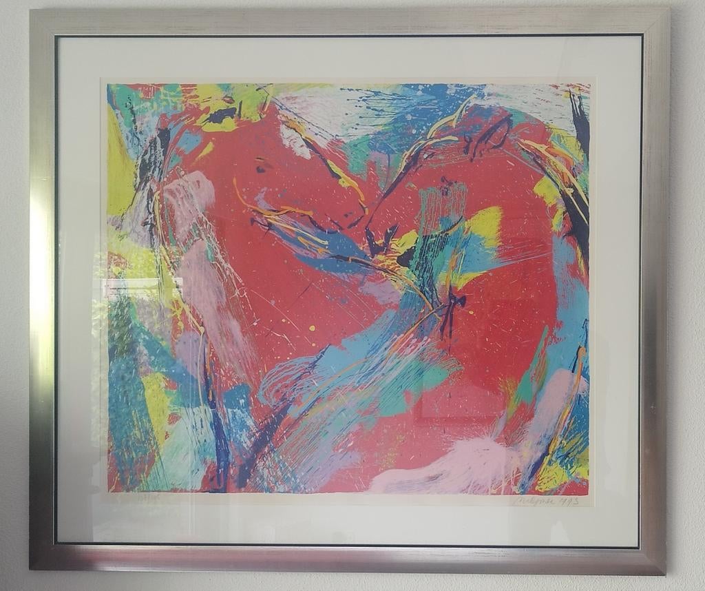 Nic Jonk - Paarden (1993) - Gesigneerde en genummerde zeefdr, Ophalen